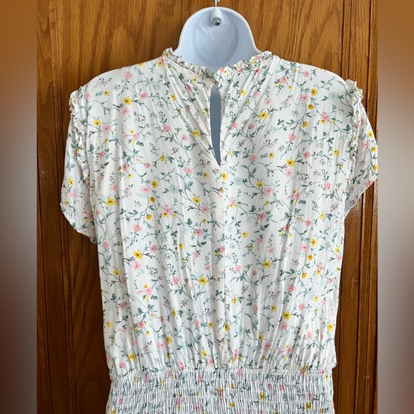 Gibsonlook THE MILLER AFFECT HIGH NECK RUFFLE DRESS size L color toscana white - Picture 5 of 16